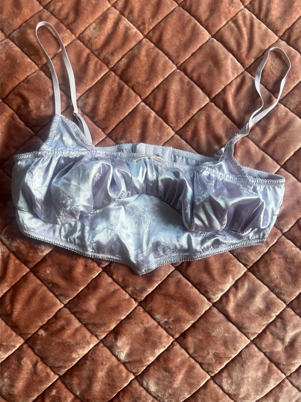 Urban Outfitters Lavender Satin Floral Bralette